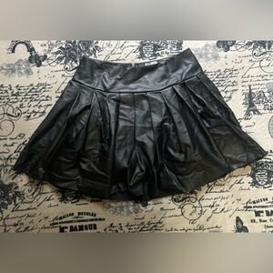 Black faux-leather skirt!